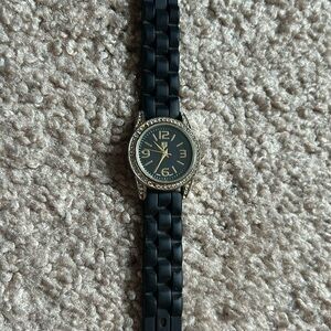 JC women’s vintage dainty black/gold‎ tone crystal adjustable bracelet watch
